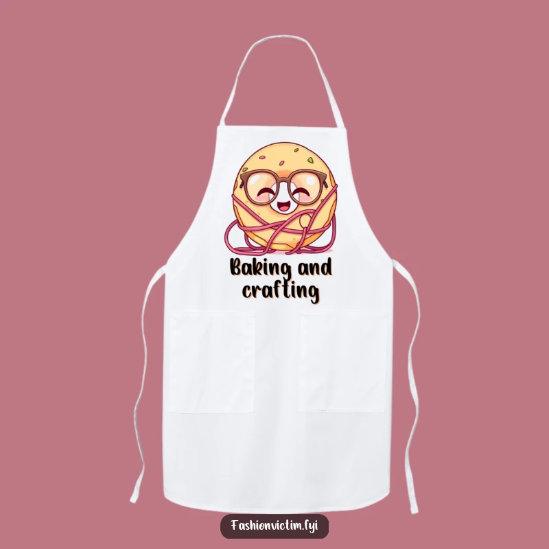 Funny Giggling Doughnut Glasses Yarn Apron - Kitchen Craft Humor, Perfect Gift