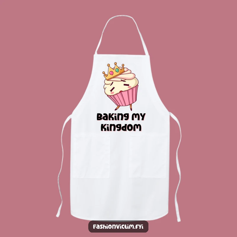 Funny Confused Cupcake Apron: Bake with Royal Sweetness and Humor