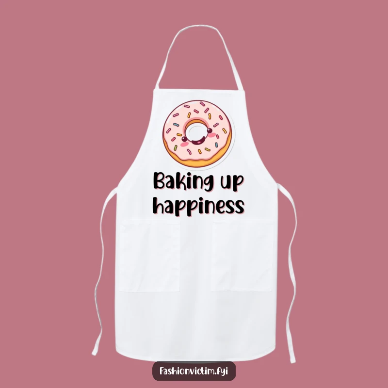 Funny Kawaii Donut Apron - Bake Up Smiles in the Kitchen!