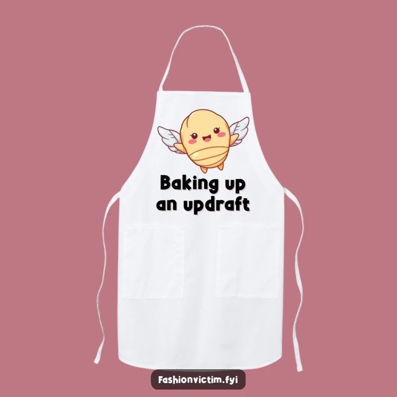 Funny Flying Croissant Apron - Bake with Joy & Pastry Power