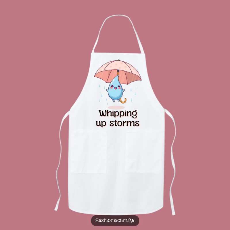 Funny Raindrop Apron: Kitchen Umbrella Protection