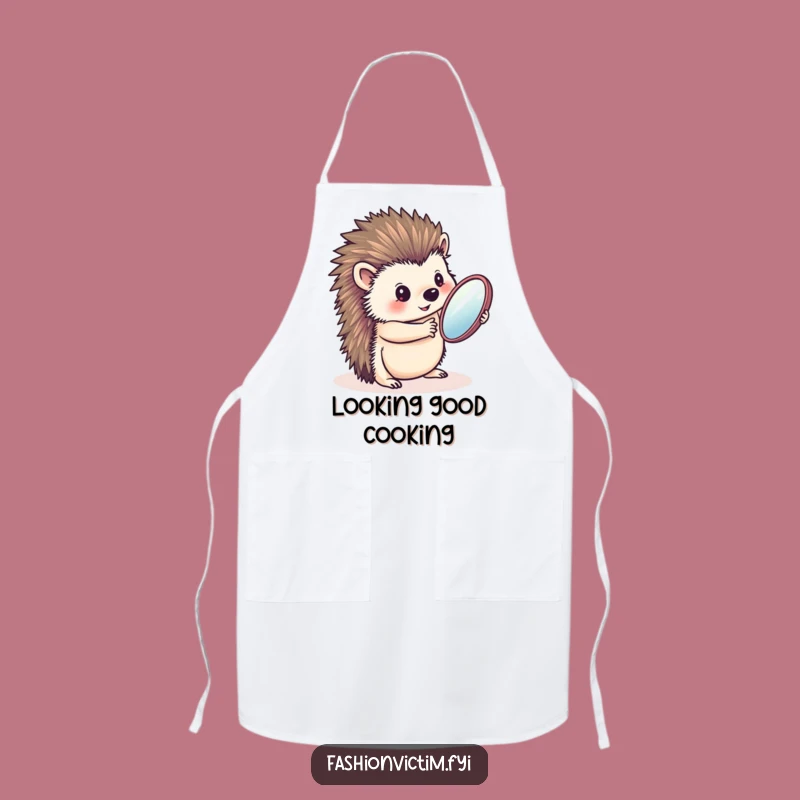 Funny Hedgehog Mirror Apron: Cook with Confidence and Style