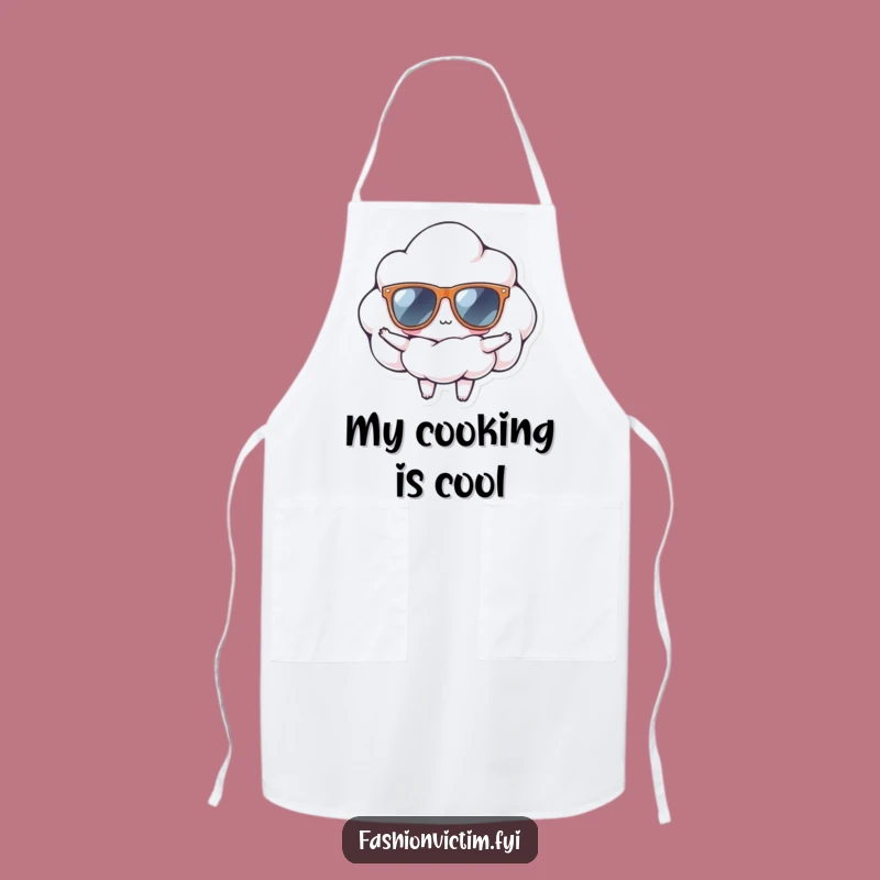 Funny Cloud Sunglasses Apron: Confident Chef for Kitchen Coolness