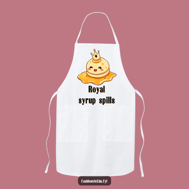 Funny Pancake Crown Apron: Cook with Royal Flair and Humorous Style