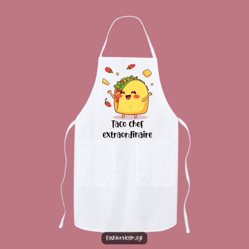 Funny Kawaii Taco Apron - Cook Up Smiles in the Kitchen!