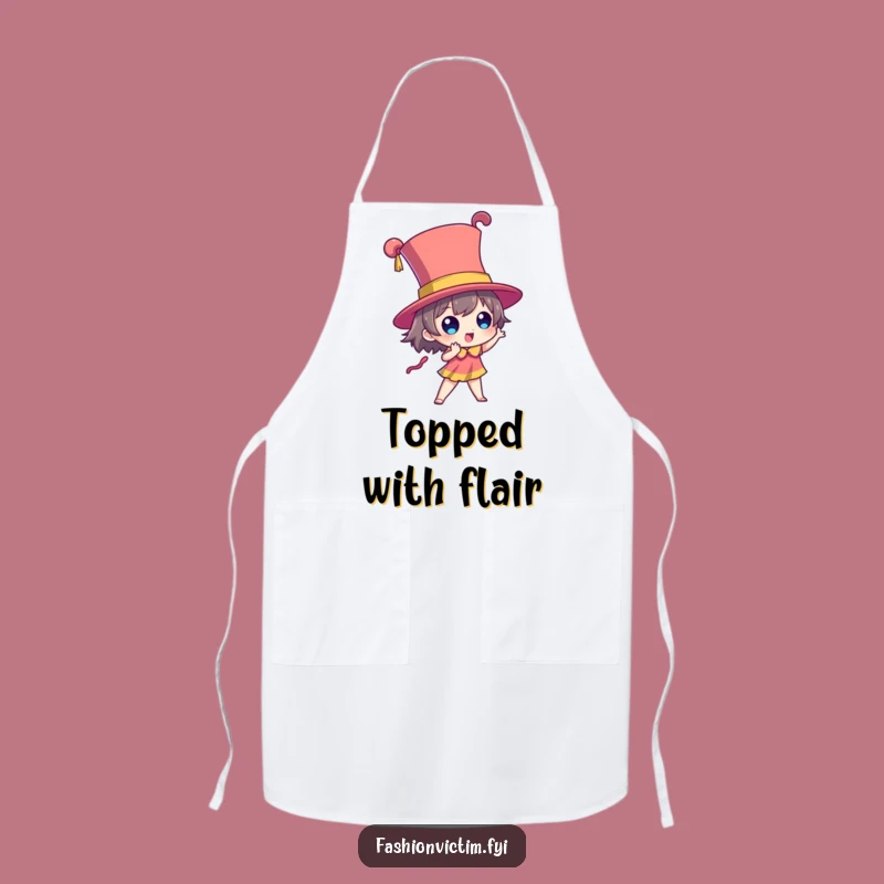 Funny Dramatic Hat Apron: Character's Towering Kitchen Style