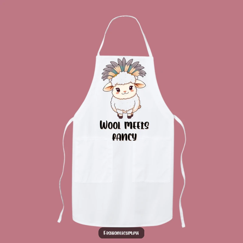 Funny Sheep Feather Hat Apron: Cook Up Laughs with Farm Fresh Kitchen Style