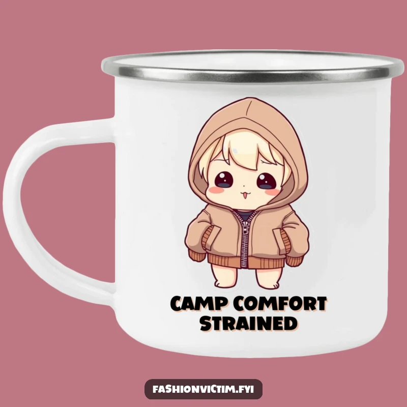 Funny Camping Mug: Tight Jacket Character, Durable and Hilarious Outdoor Gift