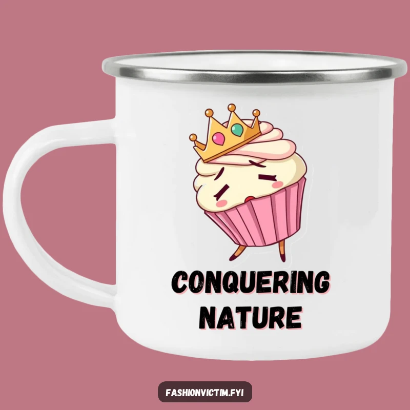 Funny Confused Cupcake Camping Mug: Sweet Adventures Await