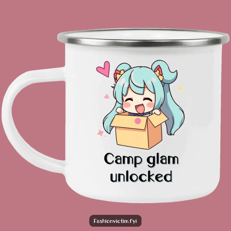Funny Camping Mug: Accessory Unboxer Character, Durable and Hilarious Outdoor Gift