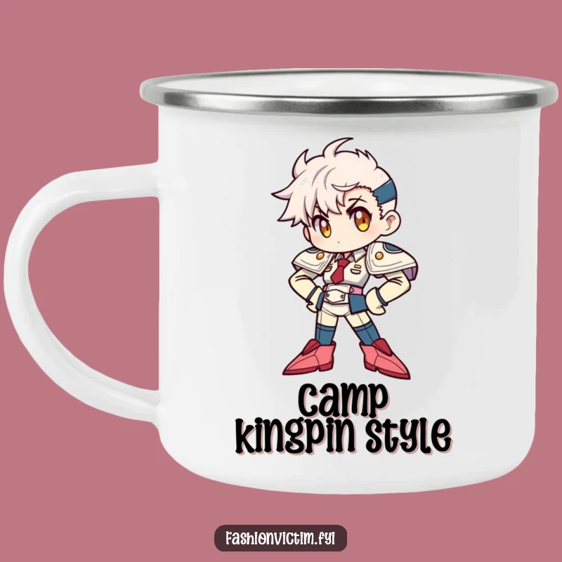 Funny Camping Mug: Power Pose Character, Durable and Hilarious Outdoor Gift