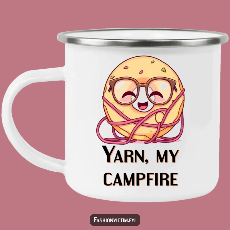 Funny Giggling Doughnut Glasses Yarn Camping Mug - Trailside Humor, Perfect Gift