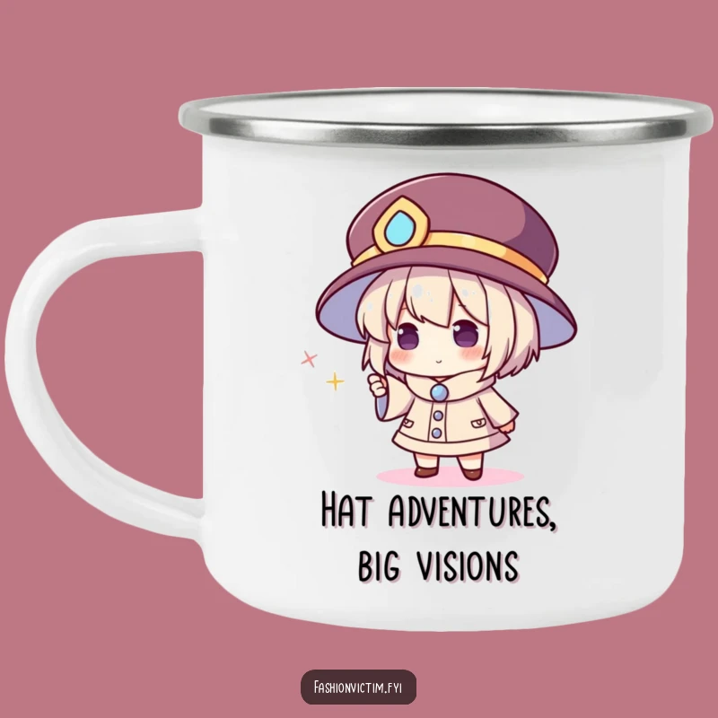 Funny Oversized Hat Enamel Mug: Adventure with Hilarious Style