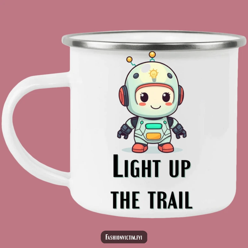 Funny Robot Lightbulb Camping Mug - Hilarious Outdoor Gear for Smart Campers!