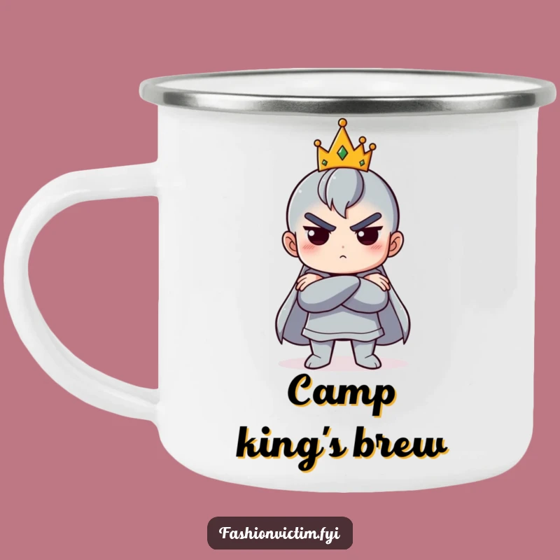 Funny Royal Attitude Camping Mug: Tiny Crown Adventures, Durable and Hilarious Gift