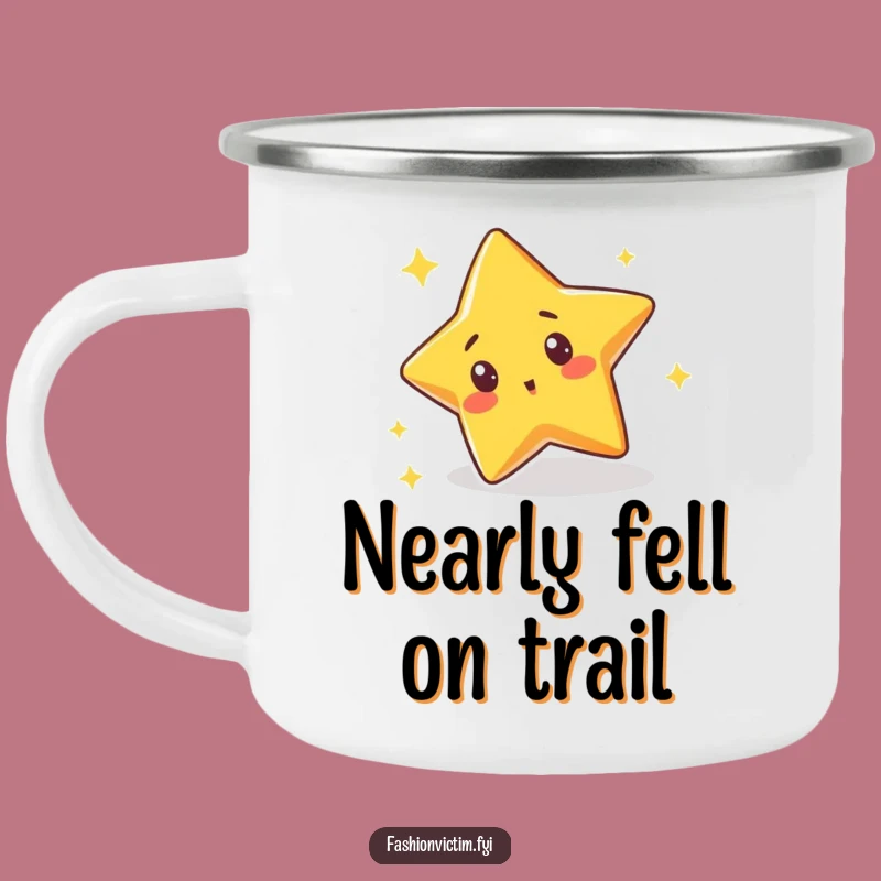 Funny Star Trip Camping Mug: Surprised Sparkle for Outdoors