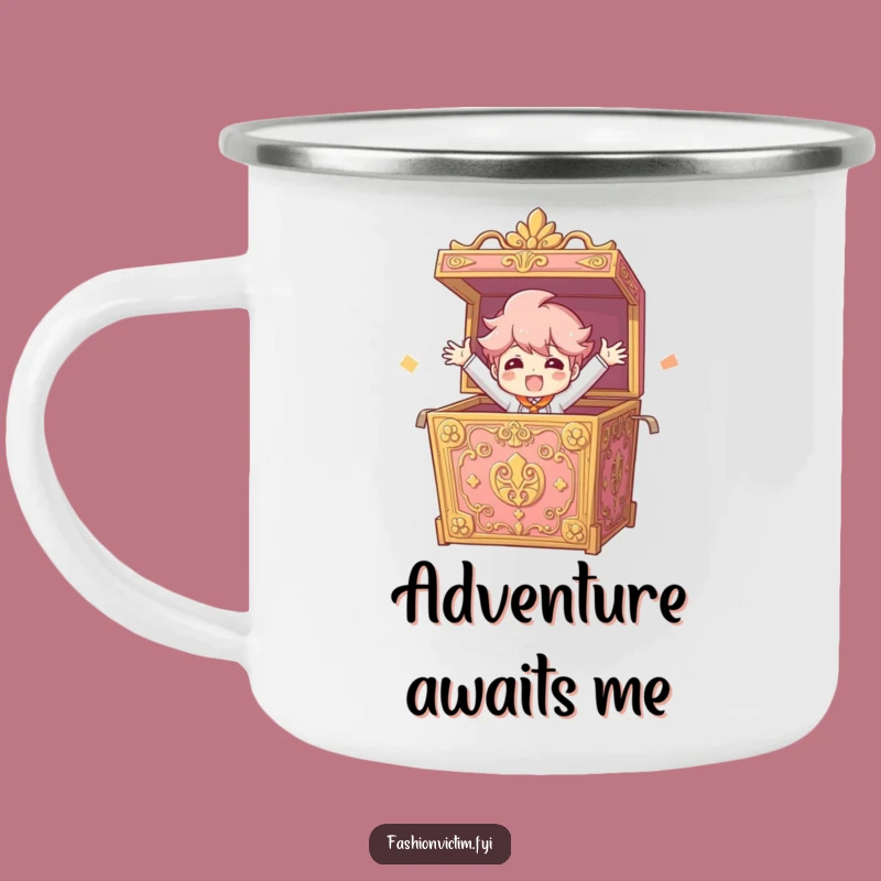 Funny Surprise Camping Mug: Bursting out adventures, a rugged funny gift.