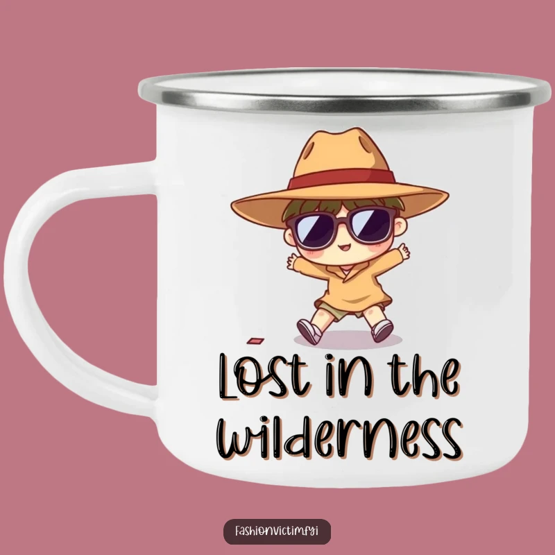 Funny Tripping Camping Mug: Adventure Hilariously with Tiny Character Style!