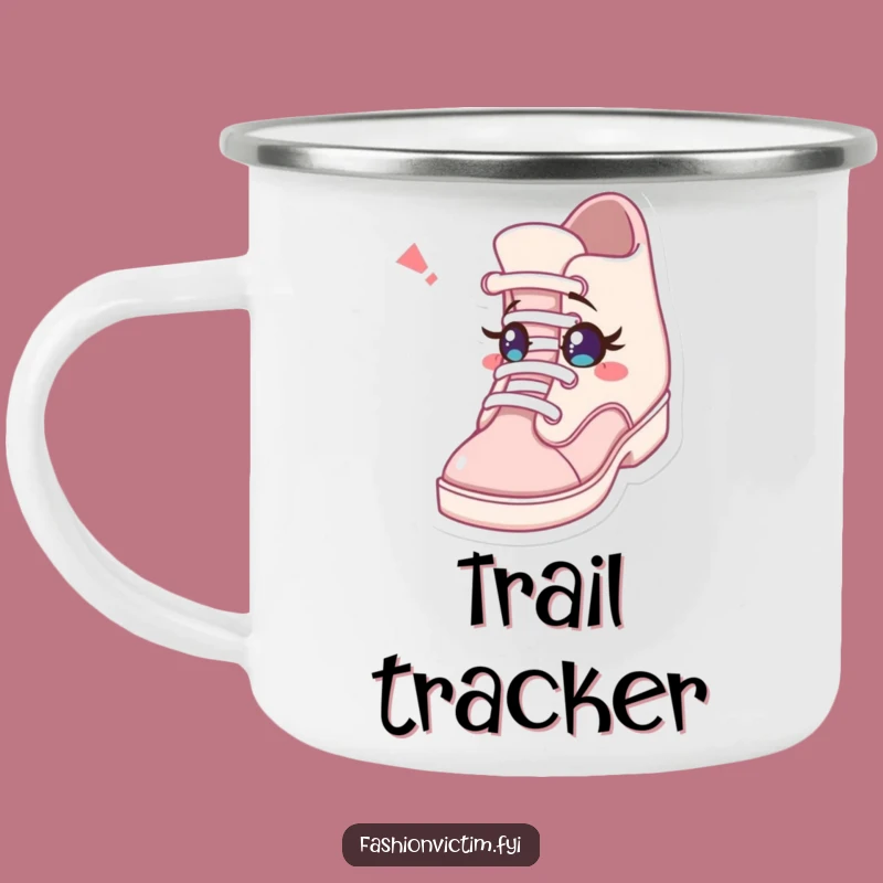 Funny Camping Mug: Winking Shoe Surprise for Adventurous Souls