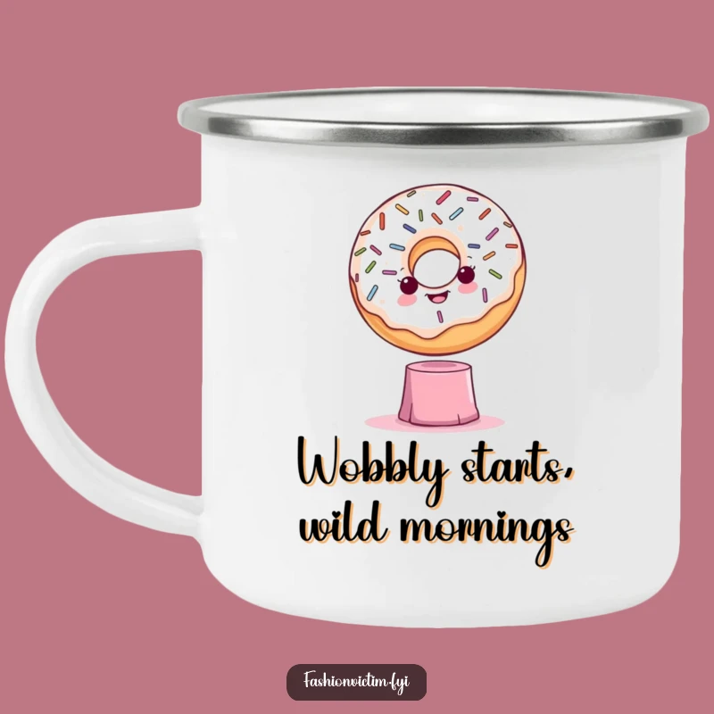 Funny Dramatic Donut Camping Mug: Adventure with Absurdity and Warmth