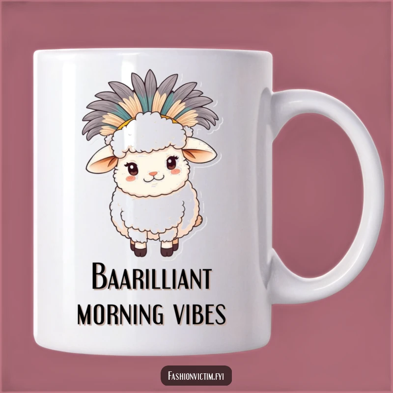 Funny Sheep Feather Hat Mug: Hilarious Farm Animal Gift for Laugh Lovers