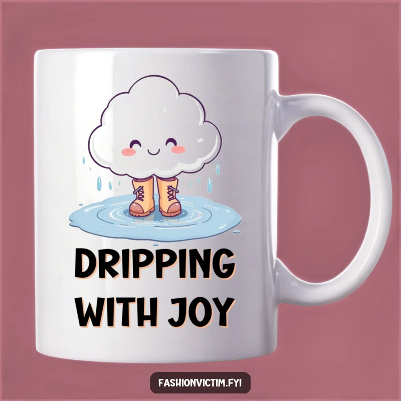 Funny Rain Cloud Mug: Smiling Splashy Boots Gift for Cheerful Souls