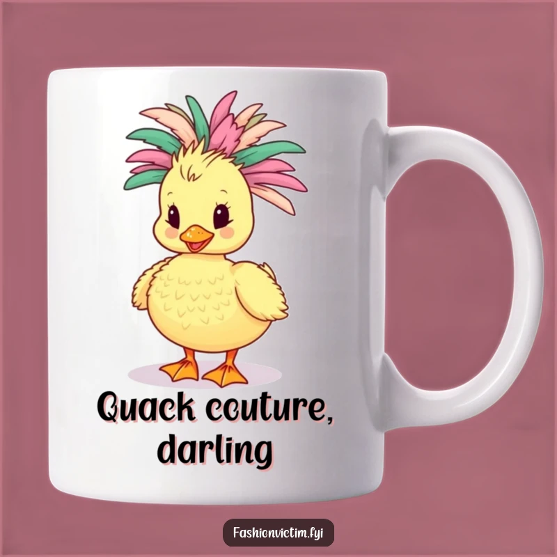 Funny Duckling Boa Mug: Adorable Flamboyant Feathered Friend - Perfect Humorous Gift