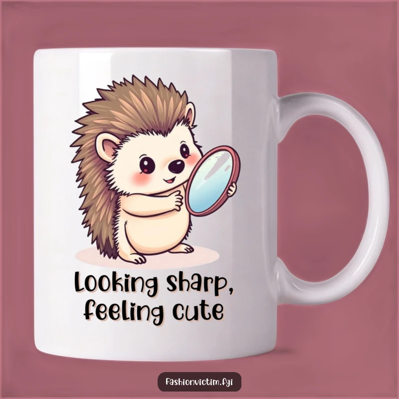 Funny Hedgehog Mirror Mug: Perfect Gift for the Vain and Cute