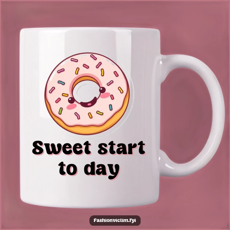 Funny Kawaii Donut Mug - Spin into Happiness with Every Sip!