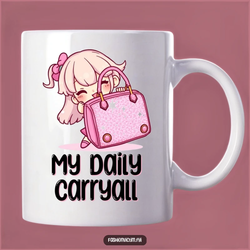 Funny Large Sparkly Handbag Struggle Mug, Perfect Funny Gift for Fashionistas