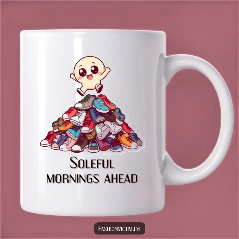 Funny Shoe Jumper Mug: Whimsical Character Art, Perfect Funny Gift for Shoe Lovers