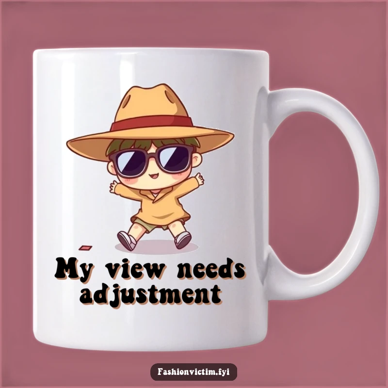 Funny Tiny Tripper Mug: Hilarious Oversized Hat & Sunglasses Gift for Clumsy Friends!