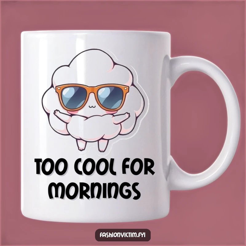 Funny Cool Cloud Sunglasses Mug: Confident Character Gift for Sunny Days