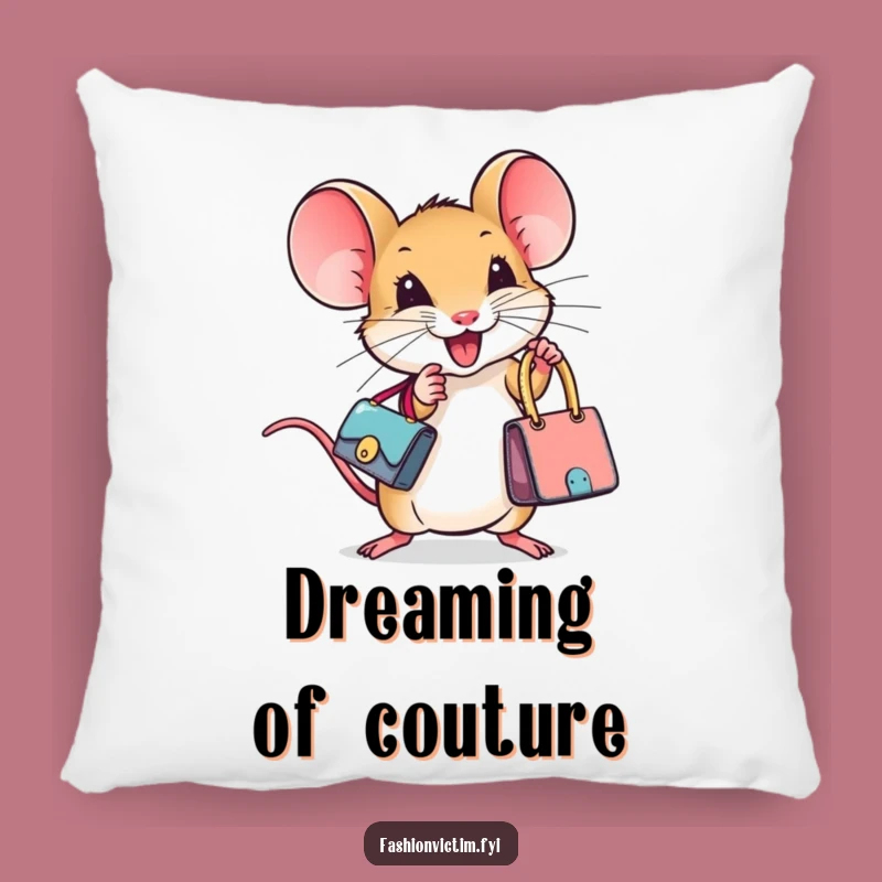 Comfy Funny Tiny Mouse Designer Handbag Pillow: Add Humor to Your Home