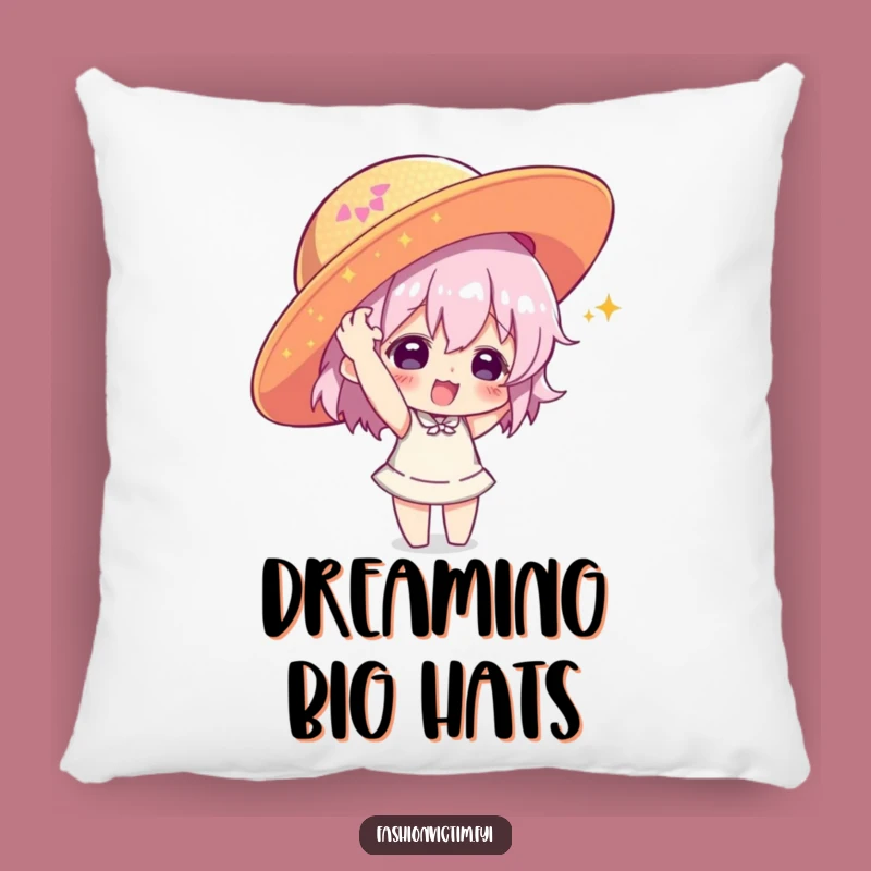 Funny Hat Lover Pillow: Character with Giant Sequin Hat, a Comfy Funny Gift
