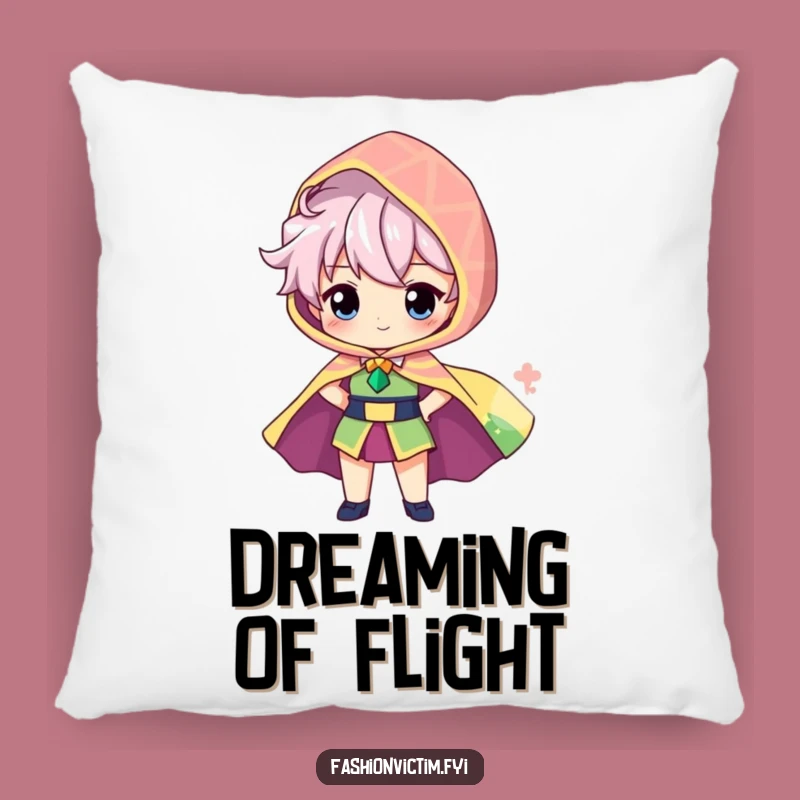 Funny Cape Hero Pillow - Cozy Character's Dramatic Comfort