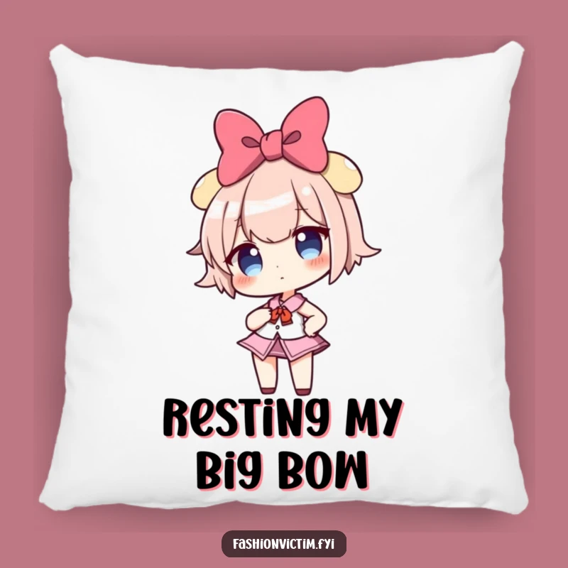 Funny Confident Bow Girl Pillow: Comfy Confidence, Hilarious Decor