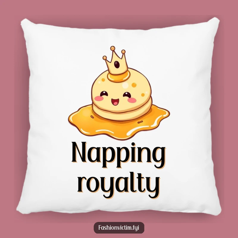 Funny Pancake Crown Pillow: Cozy Comfort with Royal Breakfast Amusements
