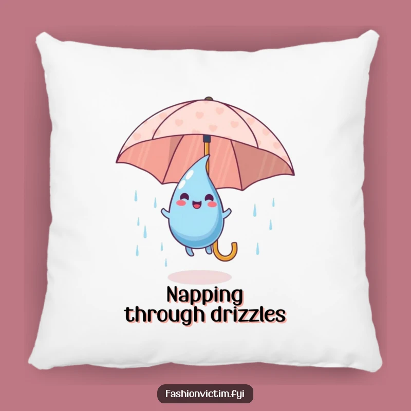 Funny Raindrop Pillow: Cozy Umbrella Bouncing Accent
