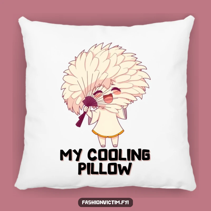 Funny Feathery Fan Pillow, Comfy Accent for Expressive Souls