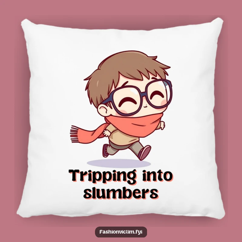 Funny Clumsy Character Pillow: Cozy Goofball Accent, Chic Funny Gift for the Awkward