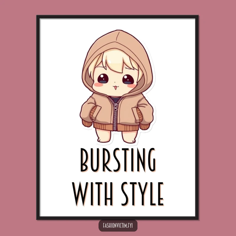 Funny Digital Art Print: Tight Jacket Character, Instant Hilarious Decor for Any Room