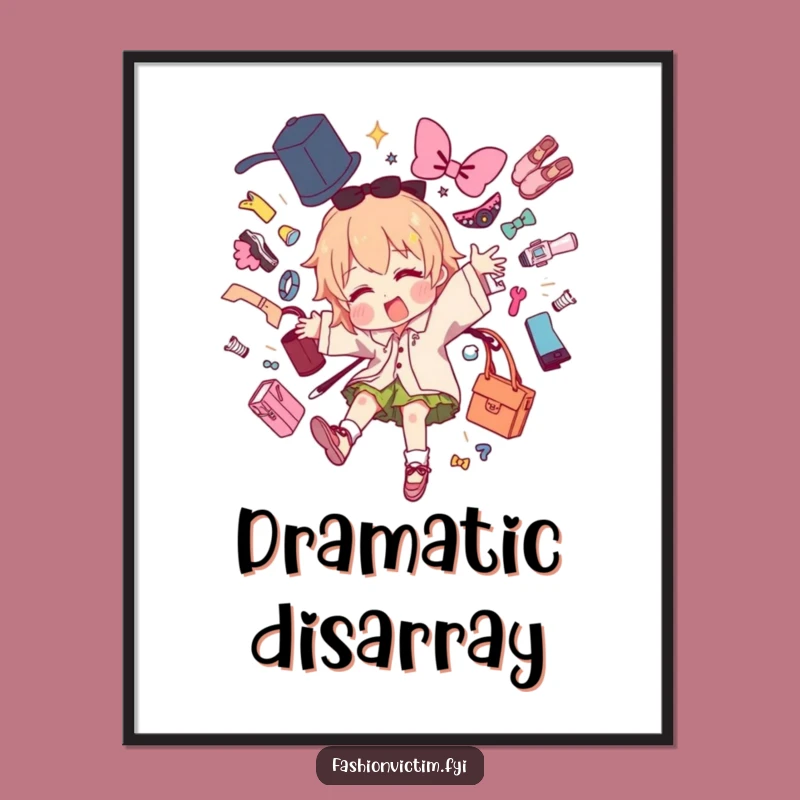 Funny Fashion Design Digital Print: Tripping Chaos Art, Instant Artistic Humor