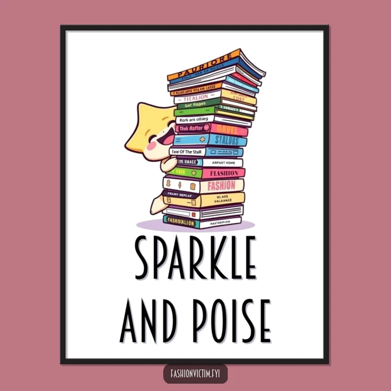 Funny Star Balancing Magazines Digital Print - Instant Humorous Decor Gift