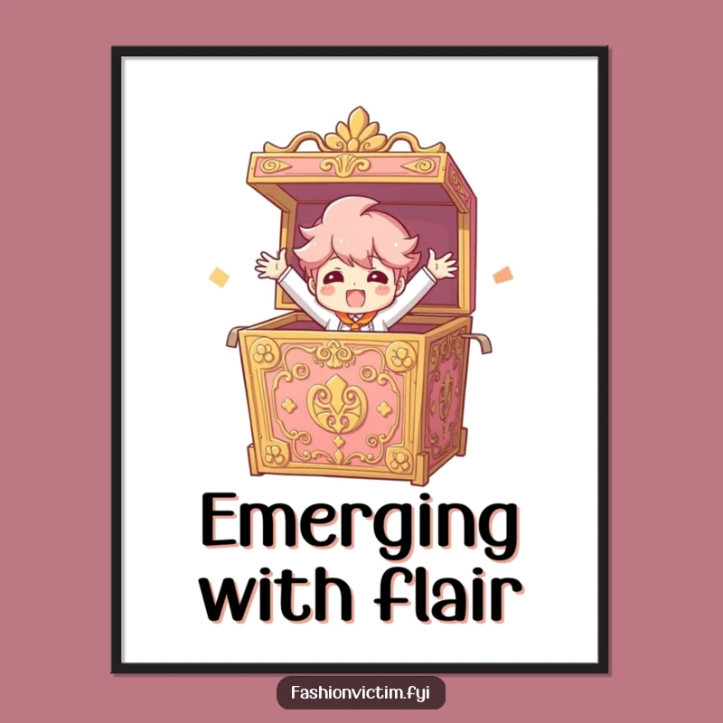 Funny Surprise Art Print: Bursting character, a downloadable funny gift.