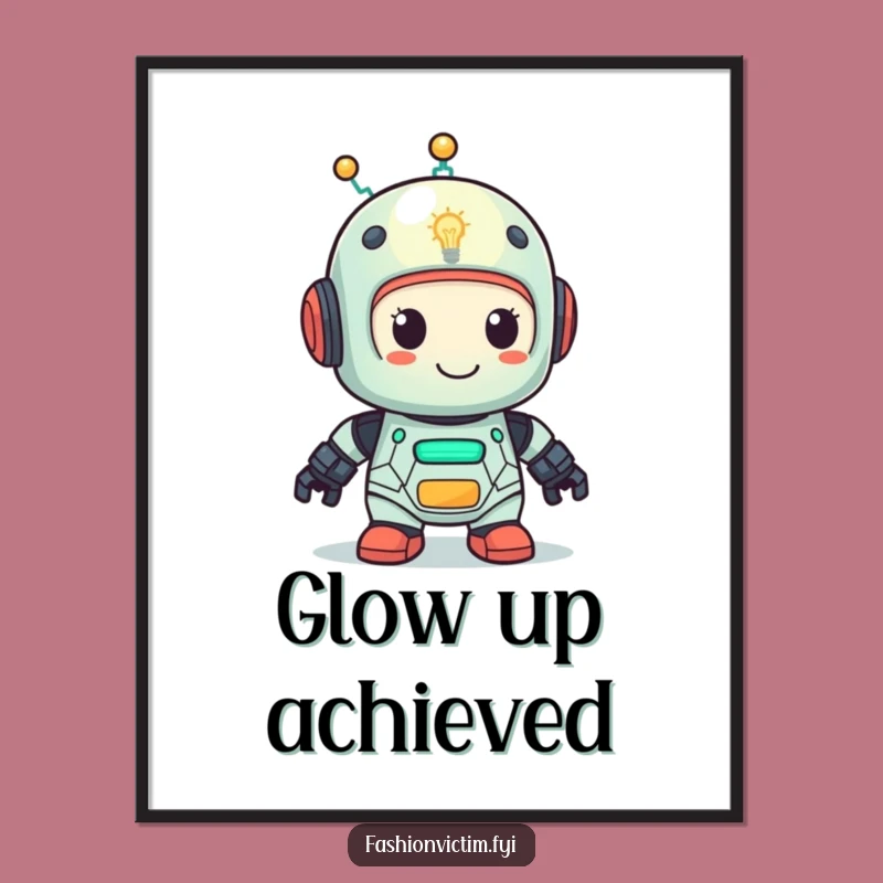 Funny Robot Lightbulb Digital Art - Hilarious Printable for Instant Brilliance!