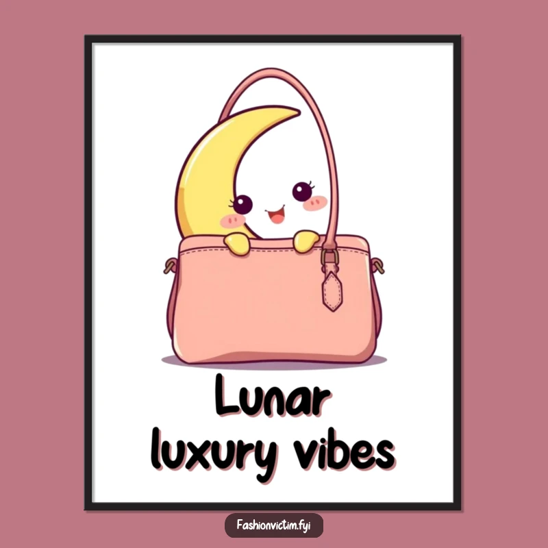 Funny Moon & Handbag Digital Art: Bring Celestial Whimsy Home