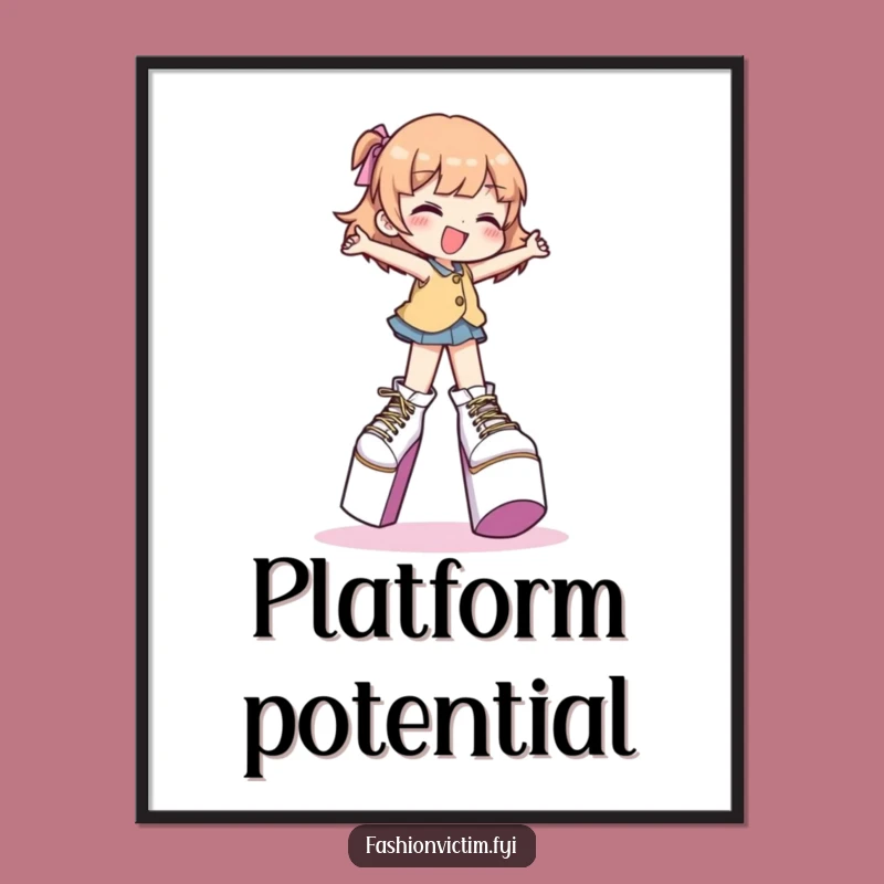 Funny Platform Shoes Digital Art - Gleeful Character's Fashionable Decor