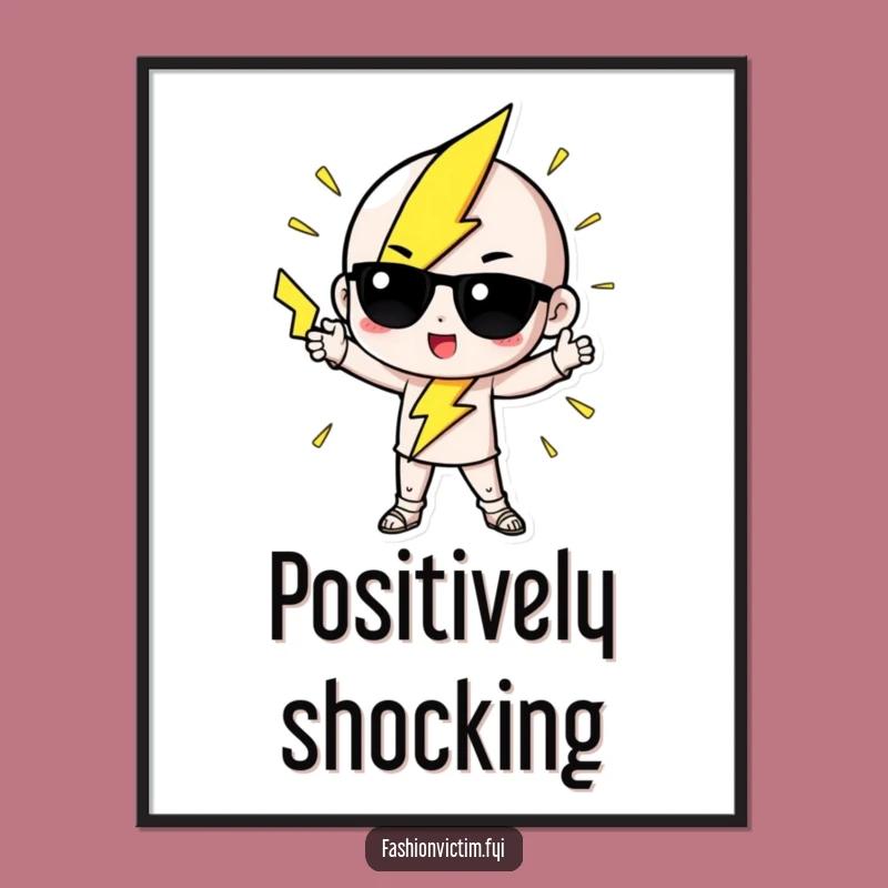 Funny Lightning Digital Print: Chic Electric Art