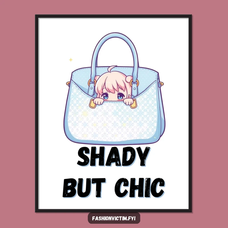 Funny Handbag Peek-a-Boo Digital Art: Instant Humor Download